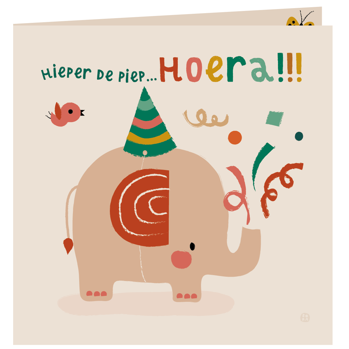 Wenskaart - Hieperdepiep Hoera Olifant of Octopus