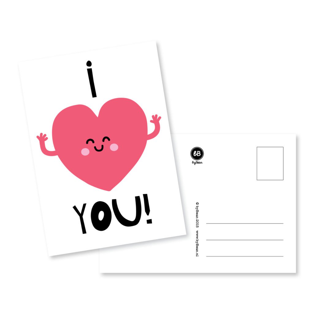 Wenskaart - Postkaart 'I heart you'