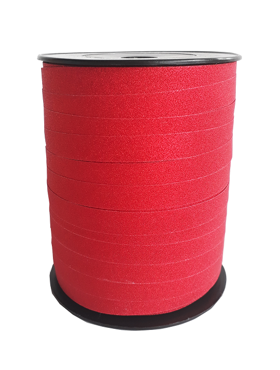 Lint - Glitter Krullint Rood (3 meter)