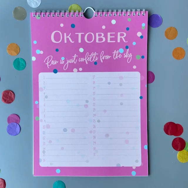 Verjaardagskalender 'Add a little confetti each day' - Inkollors