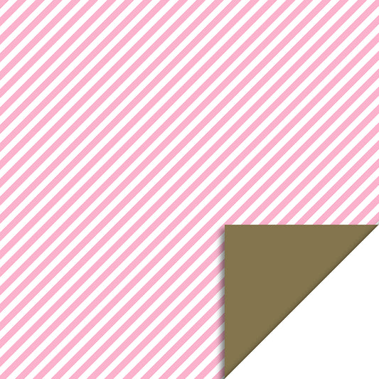 Inpakpapier - Dubbelzijdig diagonale strepen (Blauw of Roze)